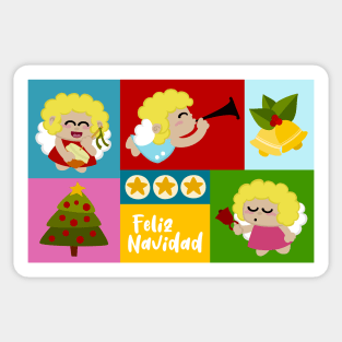 Angelitos Feliz Navidad Sticker